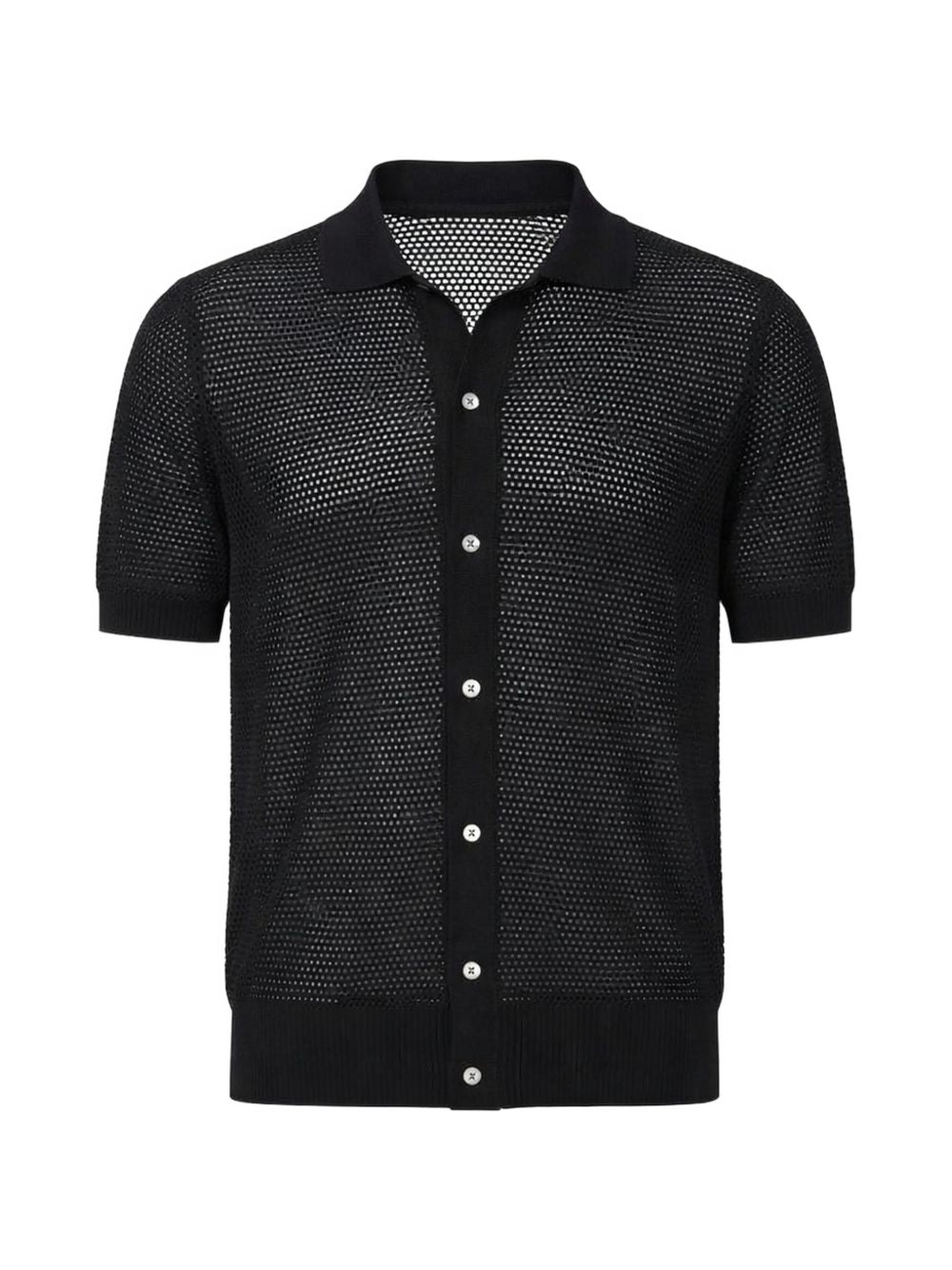 Camicia in maglia mezza manica con colletto