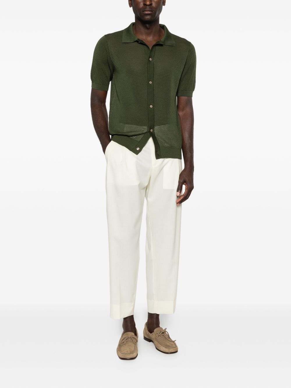 Camicia in maglia mezza manica con colletto