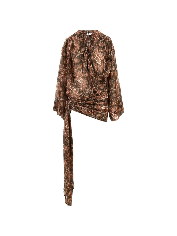 Mini abito 'Indira' in georgette Paisley