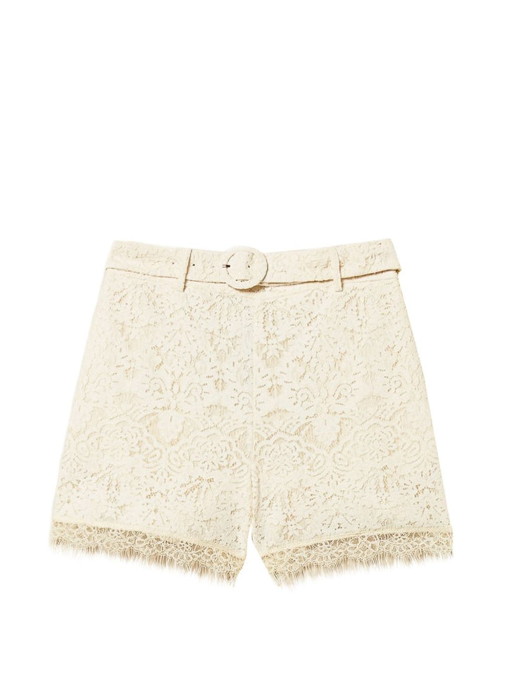 SHORTS IN PIZZO C/CINTURA