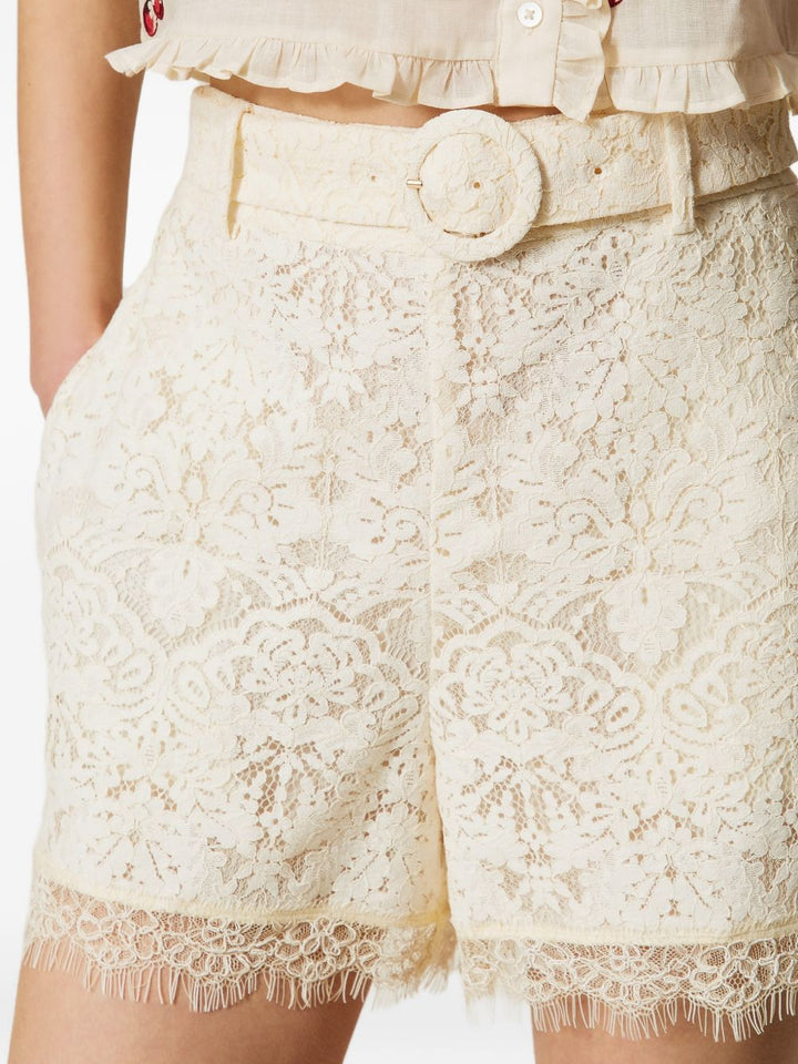 SHORTS IN PIZZO C/CINTURA