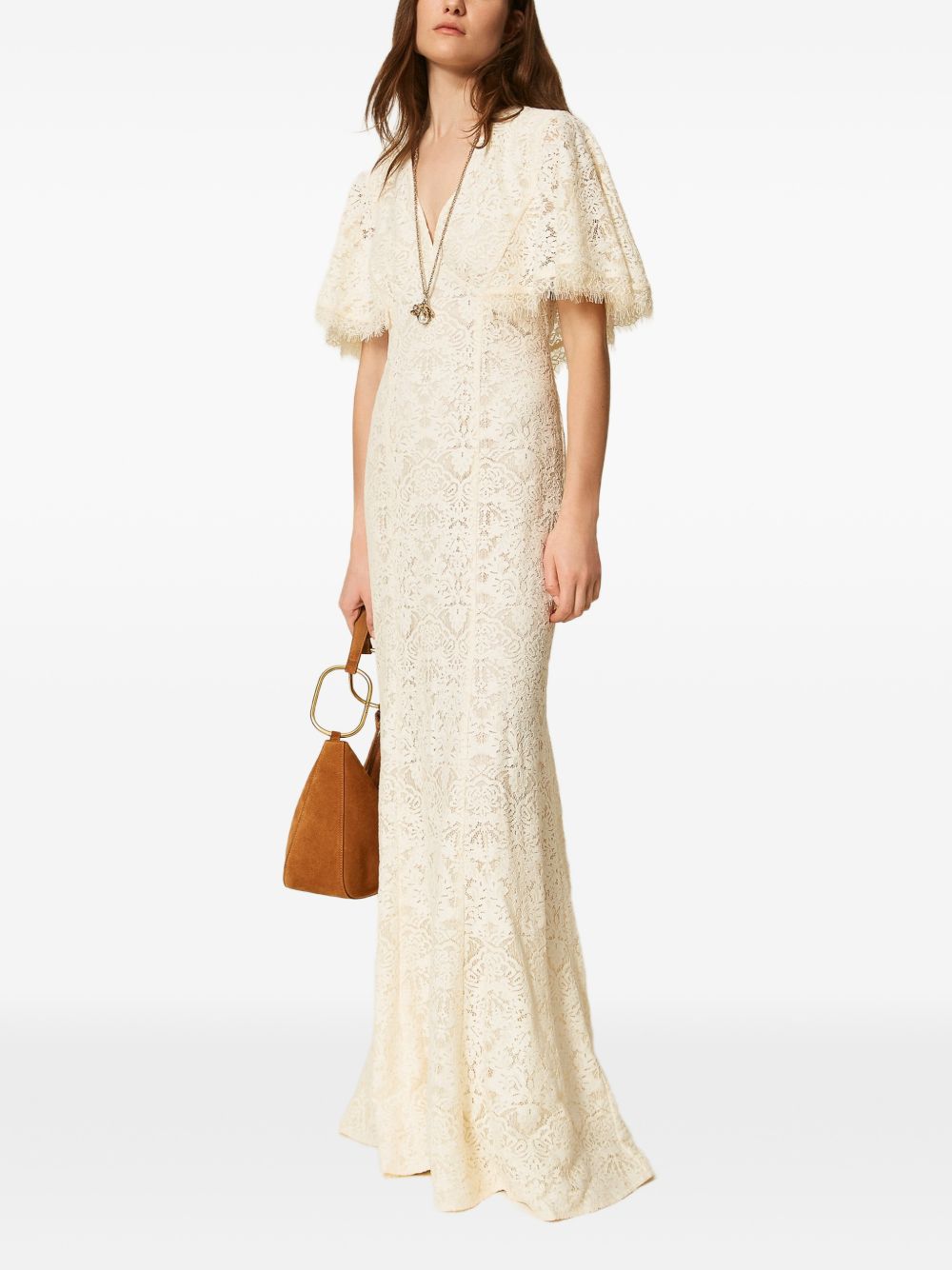 maxi abito in pizzo