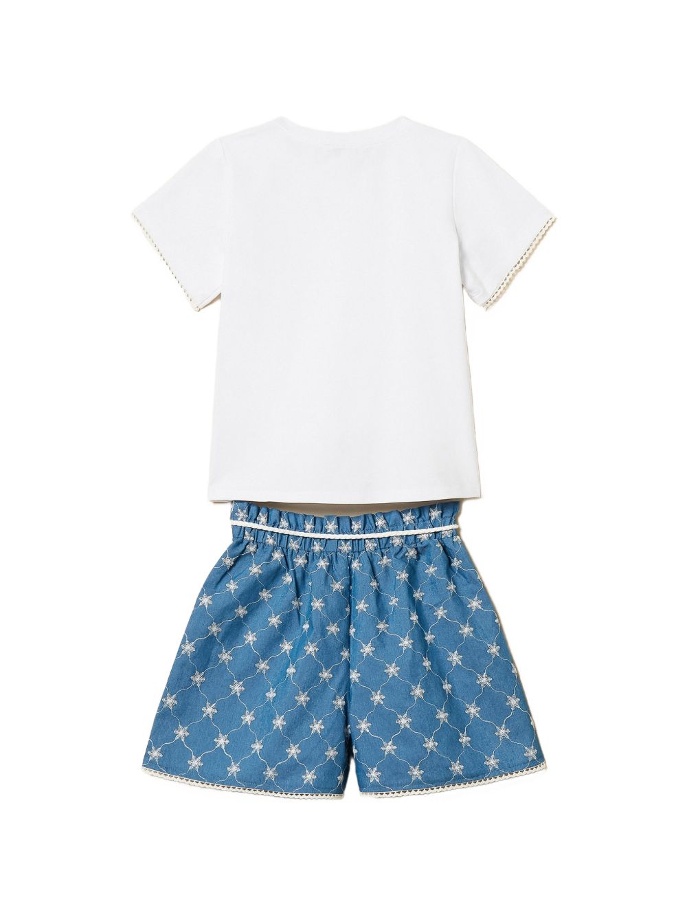 COMPLETO(T-SHIRT IN JERSEY+SHORT) RICAMATO