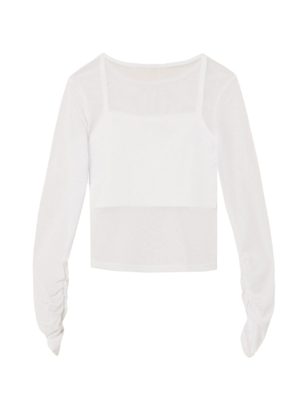 Maglietta manica lunga in morbido tulle