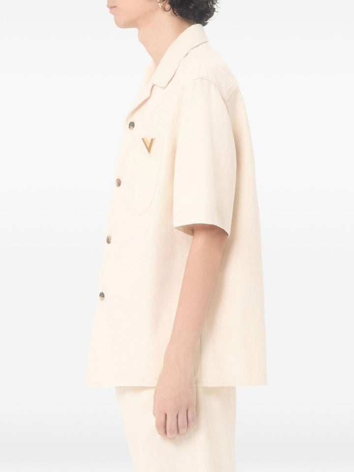 Camicia in cotone V logo