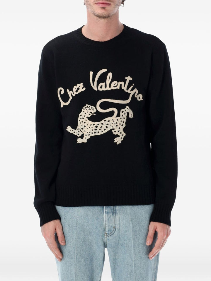 Maglione girocollo Stampa grafica "Chez Valentino"