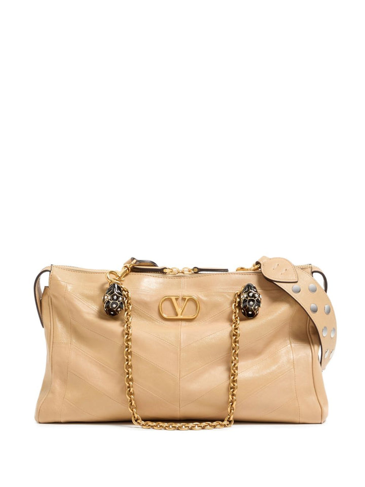 Borsa a spalla Panthea in nappa con motivo chevron