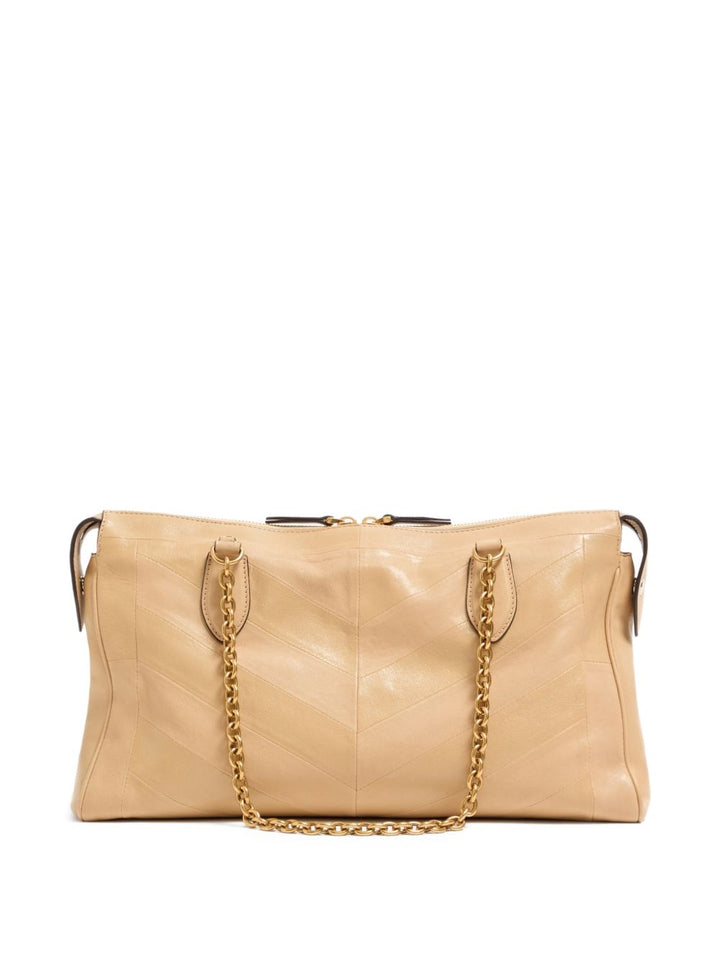 Borsa a spalla Panthea in nappa con motivo chevron