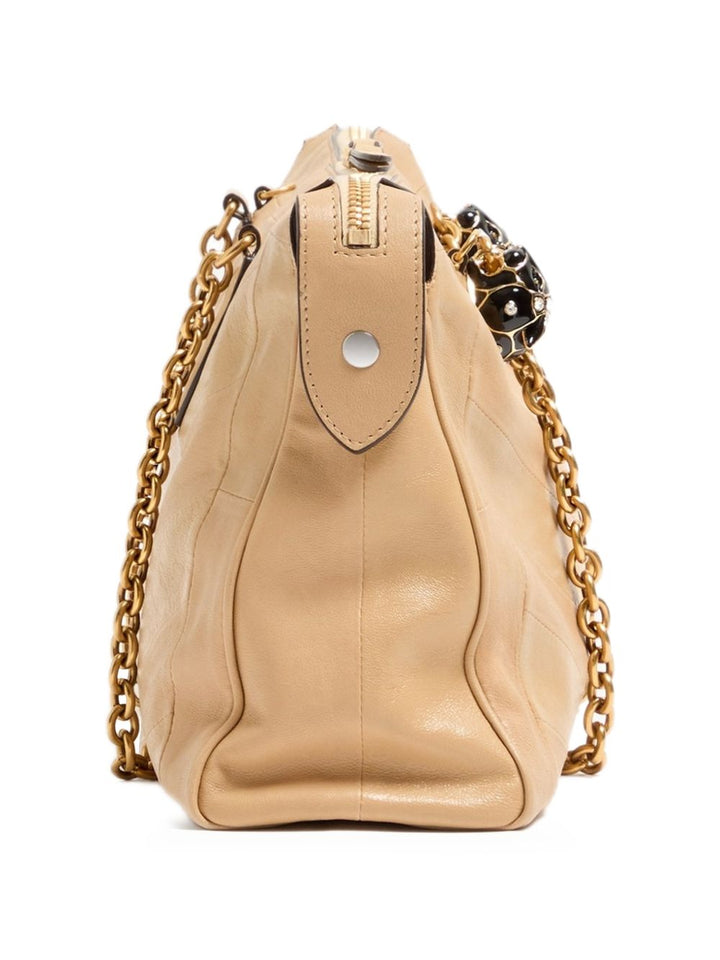 Borsa a spalla Panthea in nappa con motivo chevron