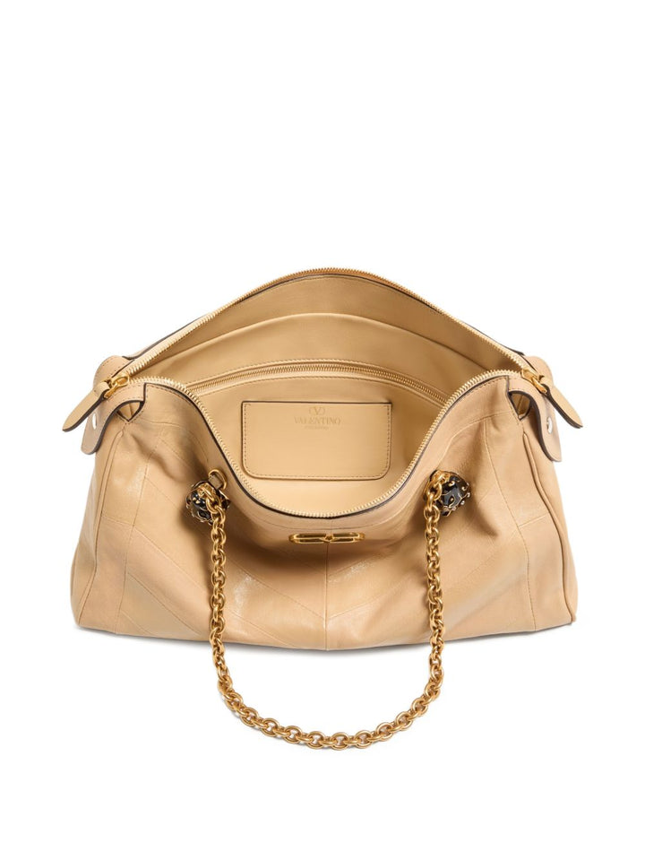 Borsa a spalla Panthea in nappa con motivo chevron