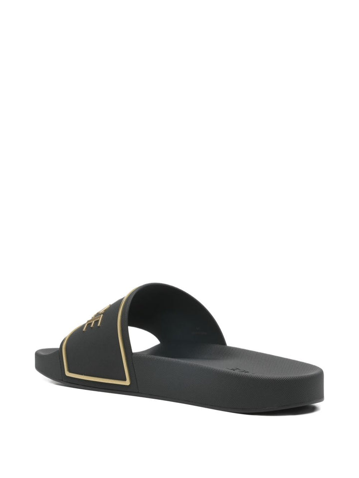 Sandali slides con logo goffrato
