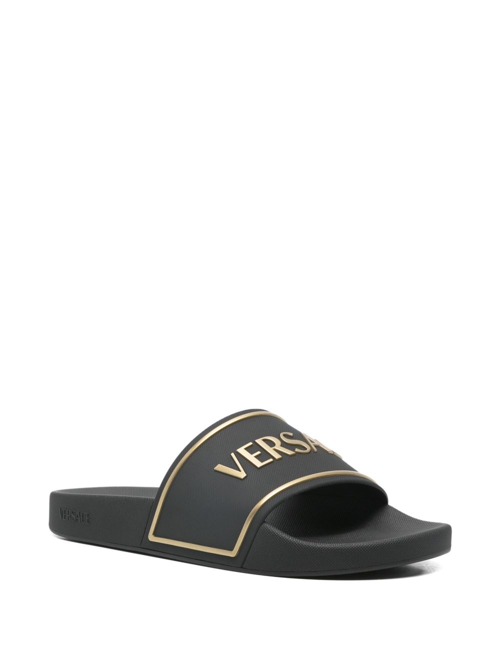 Sandali slides con logo goffrato