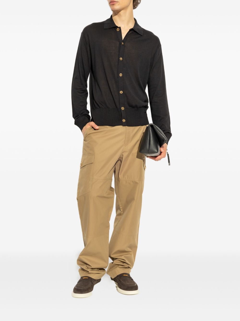 Cardigan con colletto polo