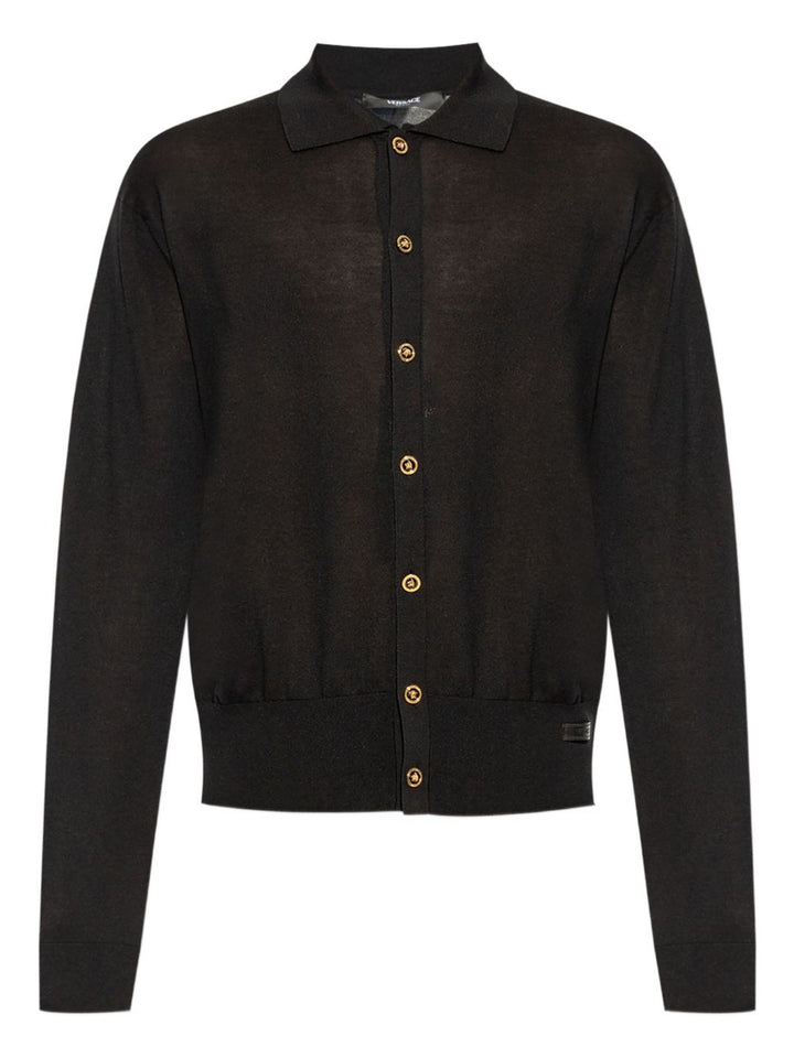 Cardigan con colletto polo