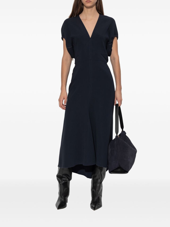 Abito midi con scollo a V