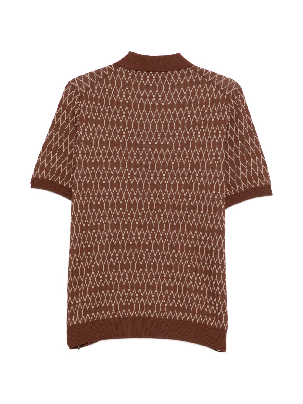 Polo fantasia in maglia con colletto, mezza manica