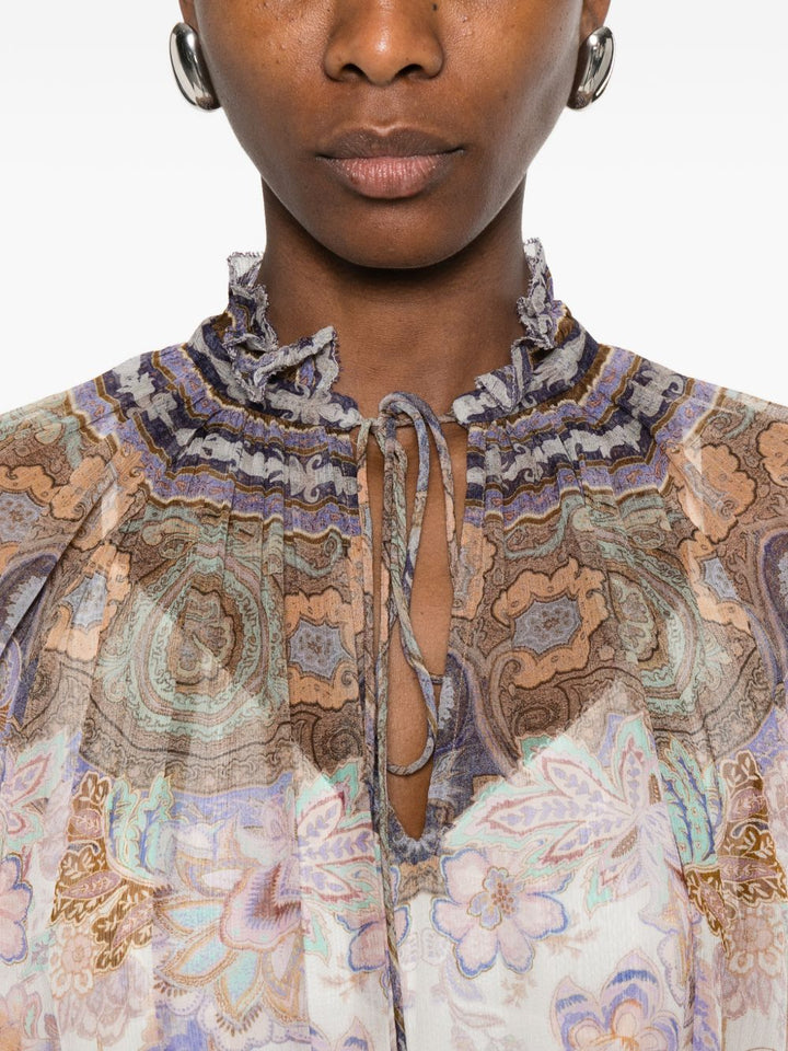 Blusa "Luna" con stampa paisley