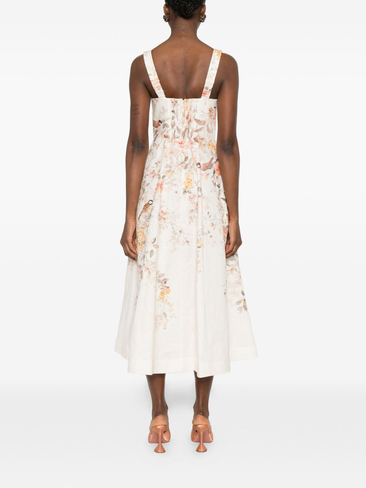 Abito midi" Luna" a fiori