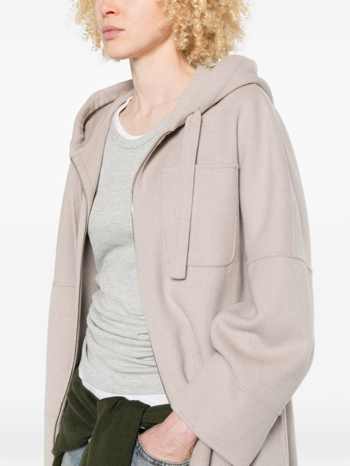 Cappotto con cappuccio in lana double