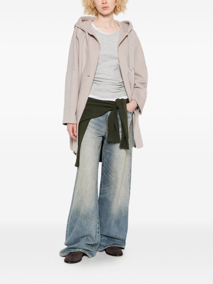 Cappotto con cappuccio in lana double
