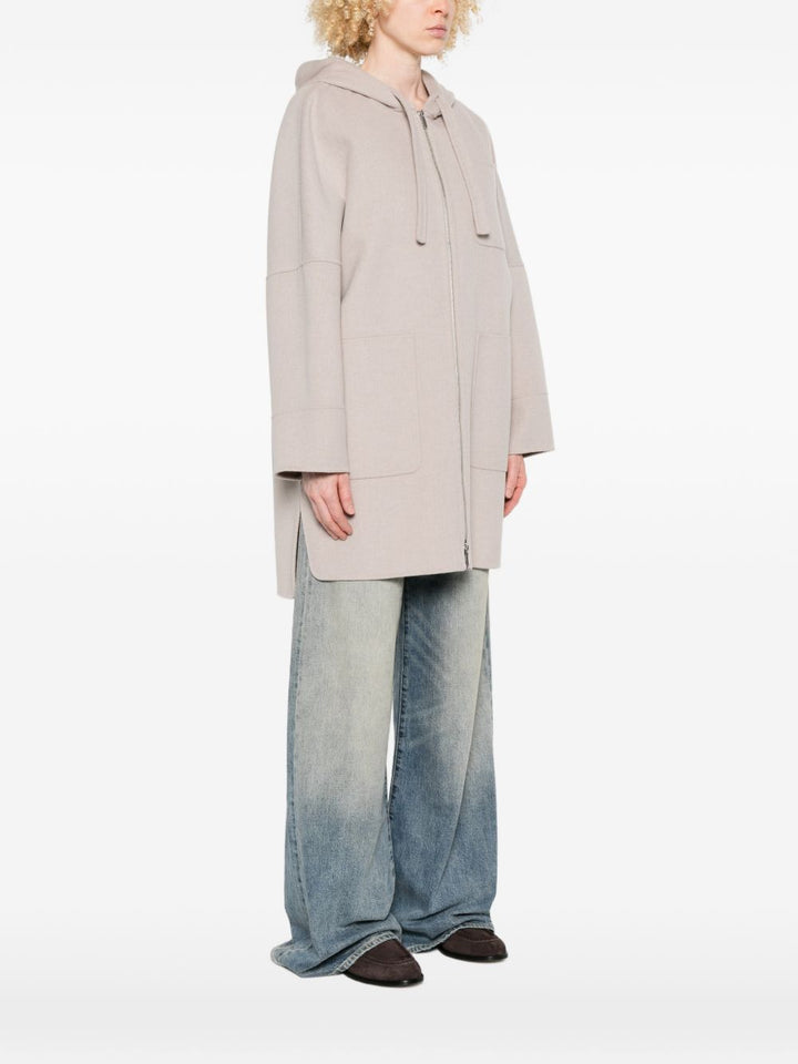Cappotto con cappuccio in lana double