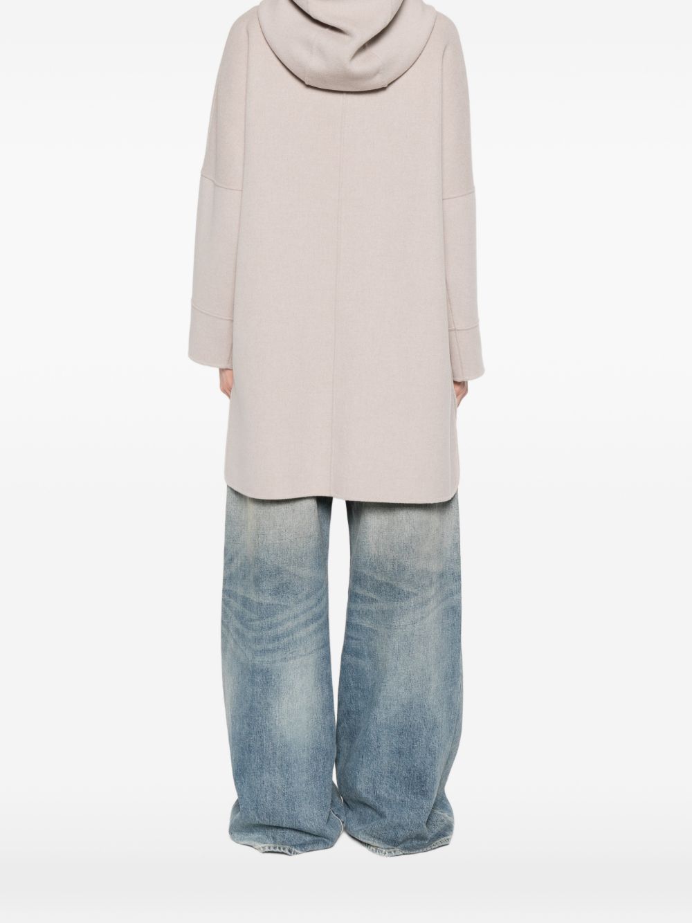 Cappotto con cappuccio in lana double