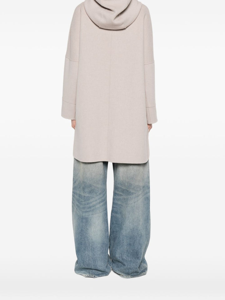 Cappotto con cappuccio in lana double