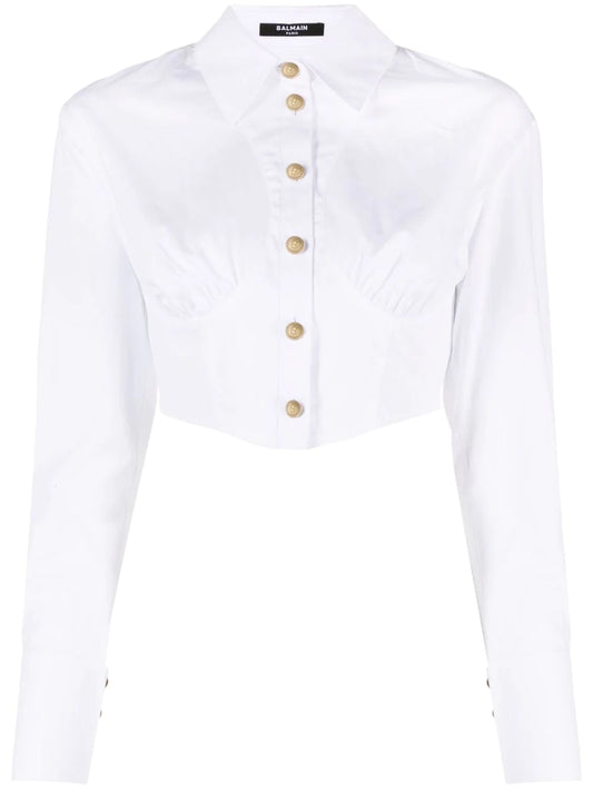 BALMAIN Camicia Cototne Bianca Balmain