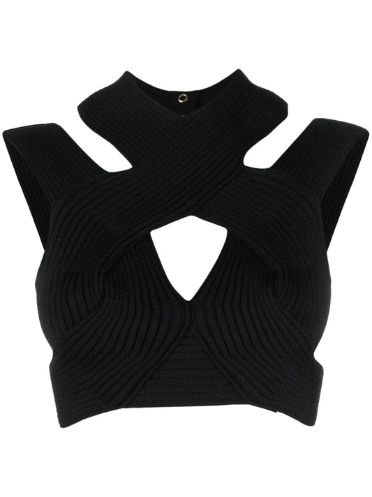 BALMAIN Top in viscosa nera