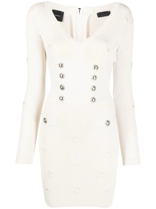 PINKO Abito in tessuto stretch bianco