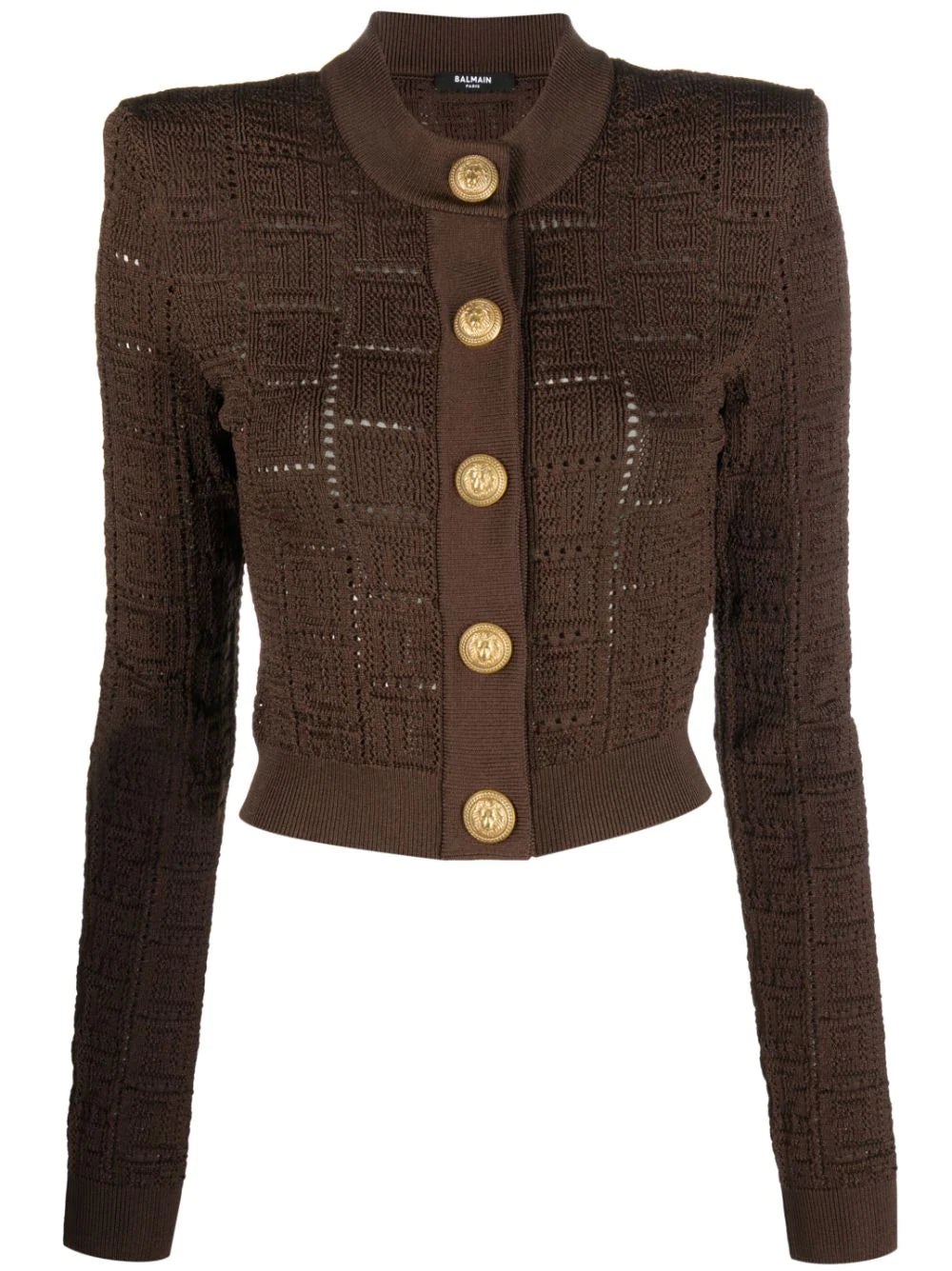 BALMAIN Giacca marrone traforata