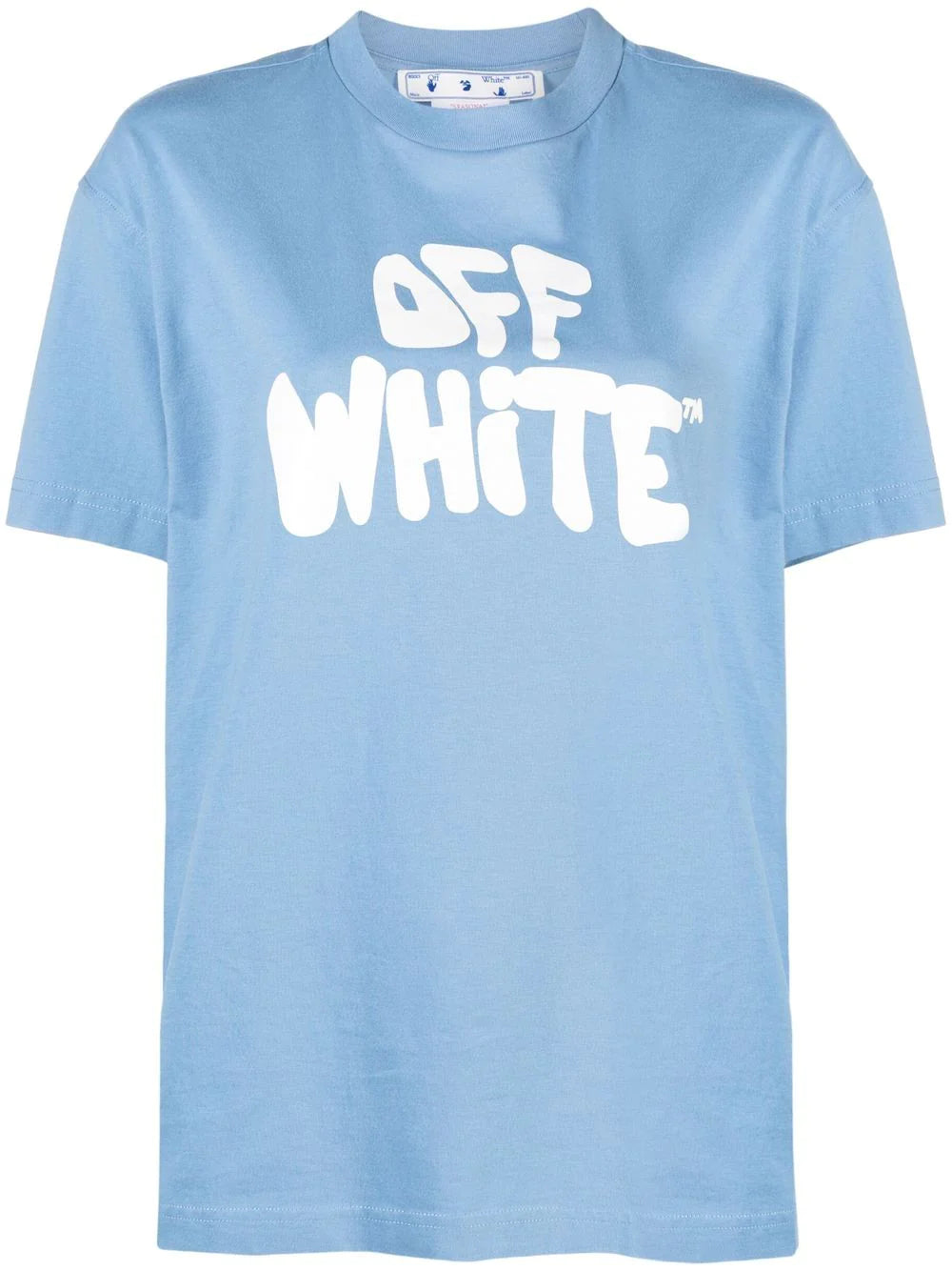 OFF WHITE T-shirt in cotone celeste
